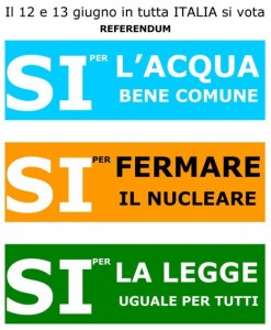 Referendum 12-13 Giugno..4 SI’ PER LA DEMOCRAZIA!! Referendum 12-13 Giugno..4 SI’ PER LA DEMOCRAZIA!!